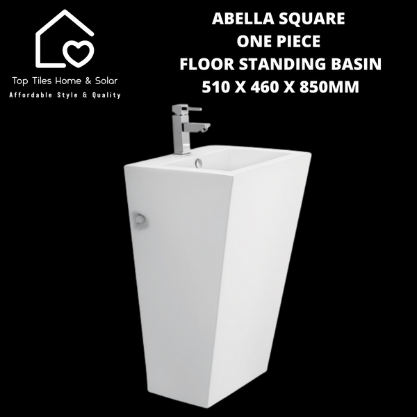 Abella Square One Piece Floor Standing Basin - 510 x 460 x 850mm