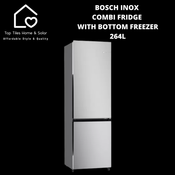 Bosch Series 2 - Inox Combi Fridge With Bottom Freezer - 264L