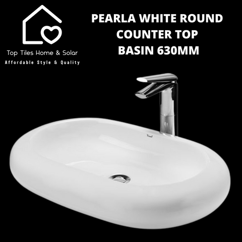 Pearla White Round Counter Top Basin 630mm