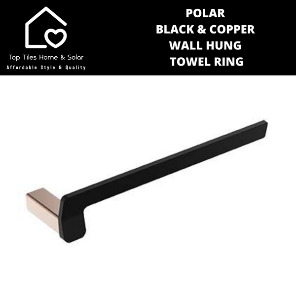 Polar Black & Copper Wall Hung Towel Ring