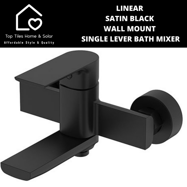 Linear Satin Black Wall Mount Single Lever Bath Mixer