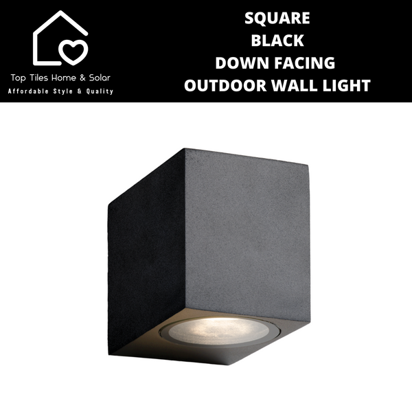 Square Black Down Facing Outdoor Wall Light
