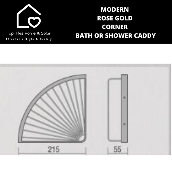 Modern Rose Gold Corner Bath or Shower Caddy