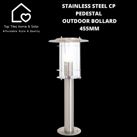 Stainless Steel CP Pedestal Outdoor Bollard - 455mm