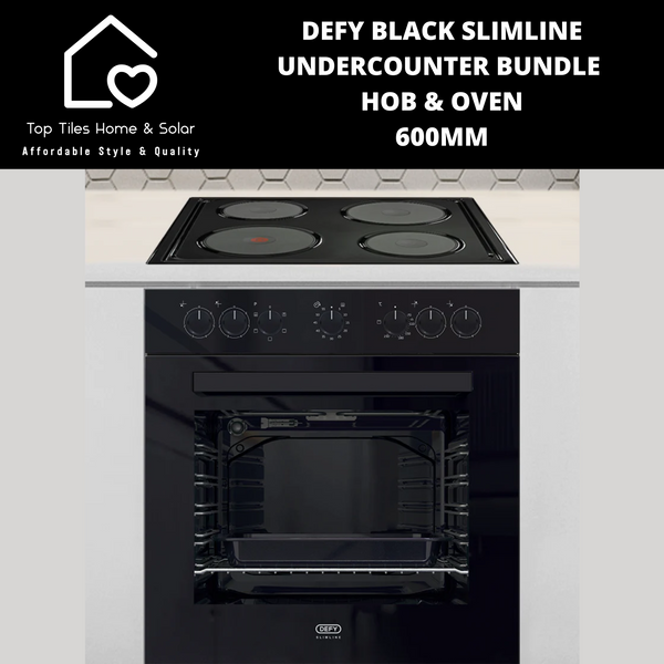 DEFY Black Slimline Undercounter Bundle Hob & Oven - 600mm DCB822E