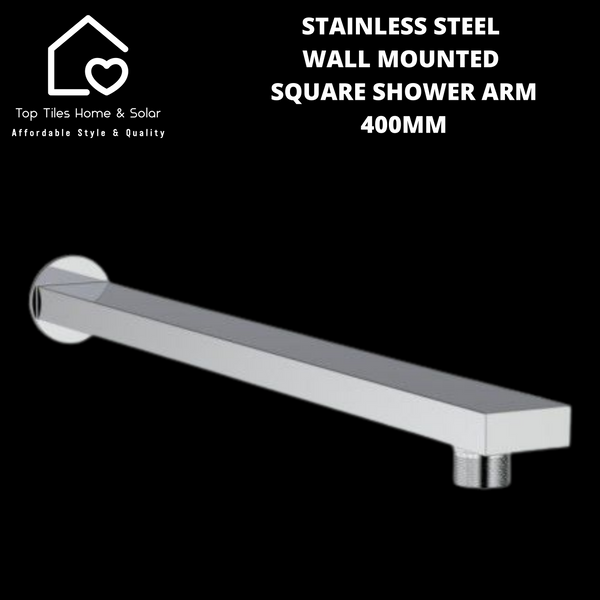 Stainless Steel Wall Mounted Square Shower Arm - 400mm