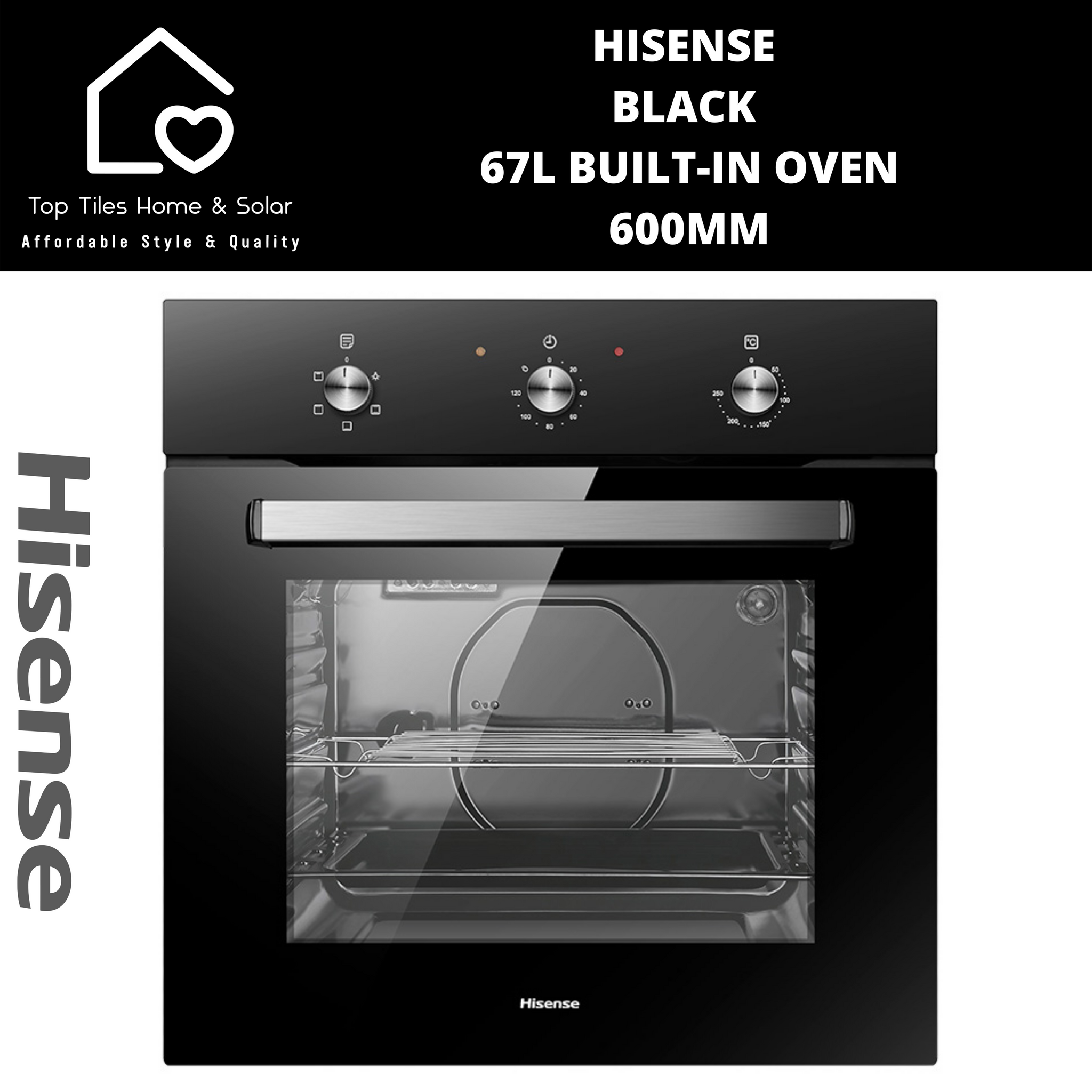 Hisense Black 67L Built-in Oven - 60cm