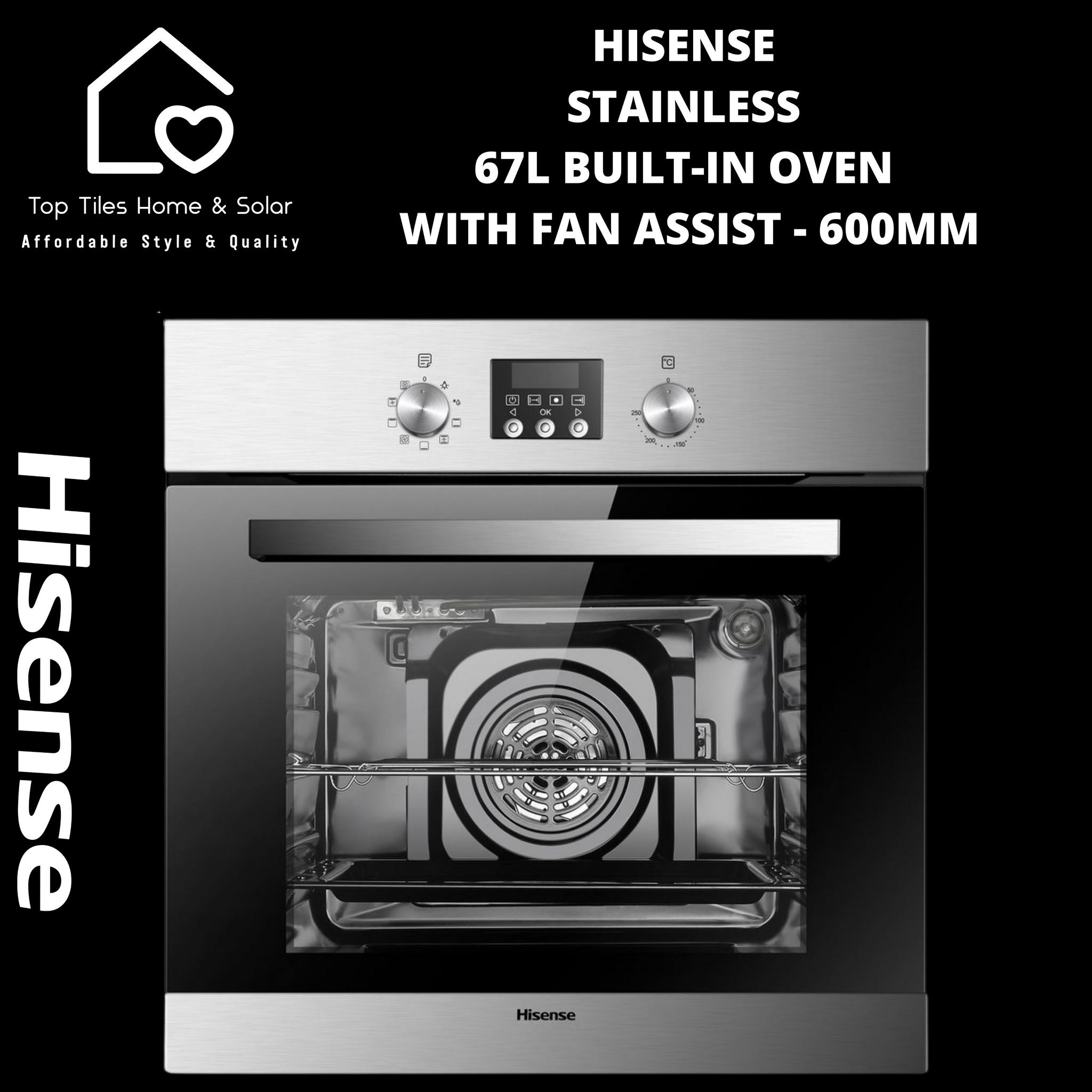 Hisense Stainless 67L Built-in Oven with Fan Assist - 60cm