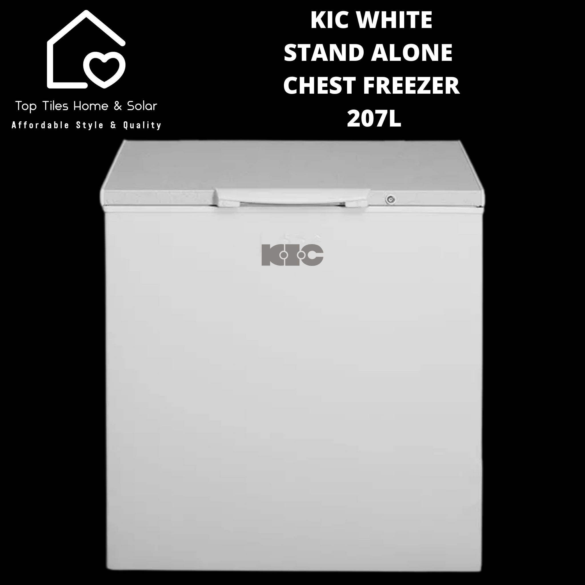 KIC White Stand Alone Chest Freezer - 207L