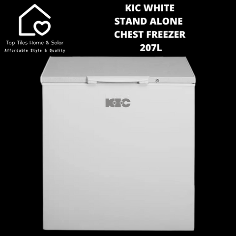 KIC White Stand Alone Chest Freezer - 207L