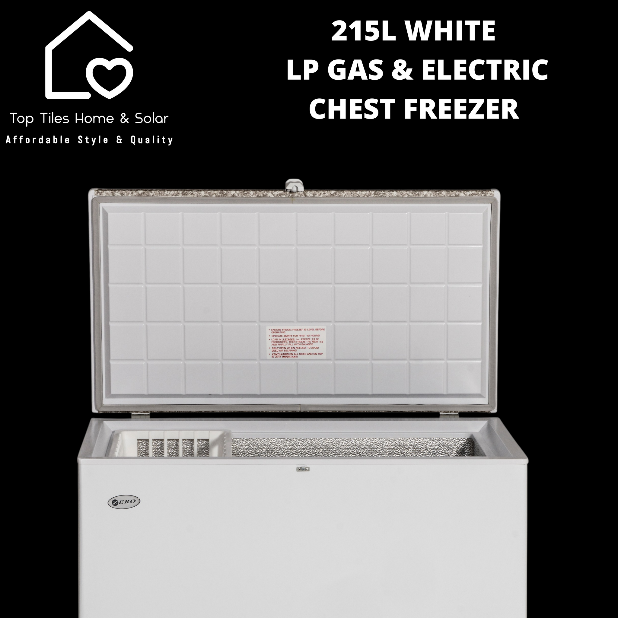 White LP Gas & Electric Chest Freezer - 215L
