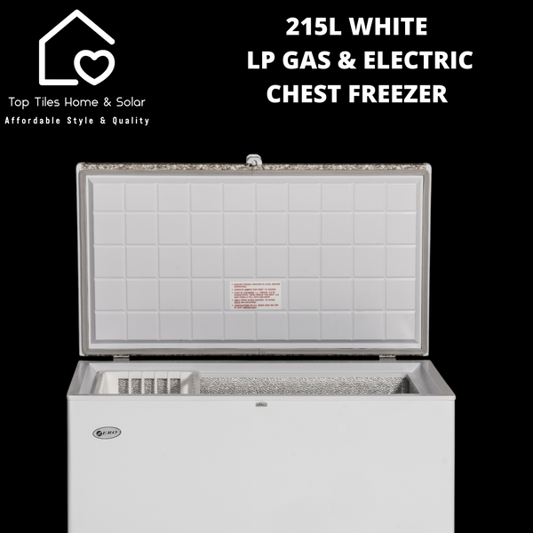 White LP Gas & Electric Chest Freezer - 215L