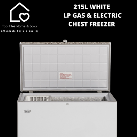 White LP Gas & Electric Chest Freezer - 215L