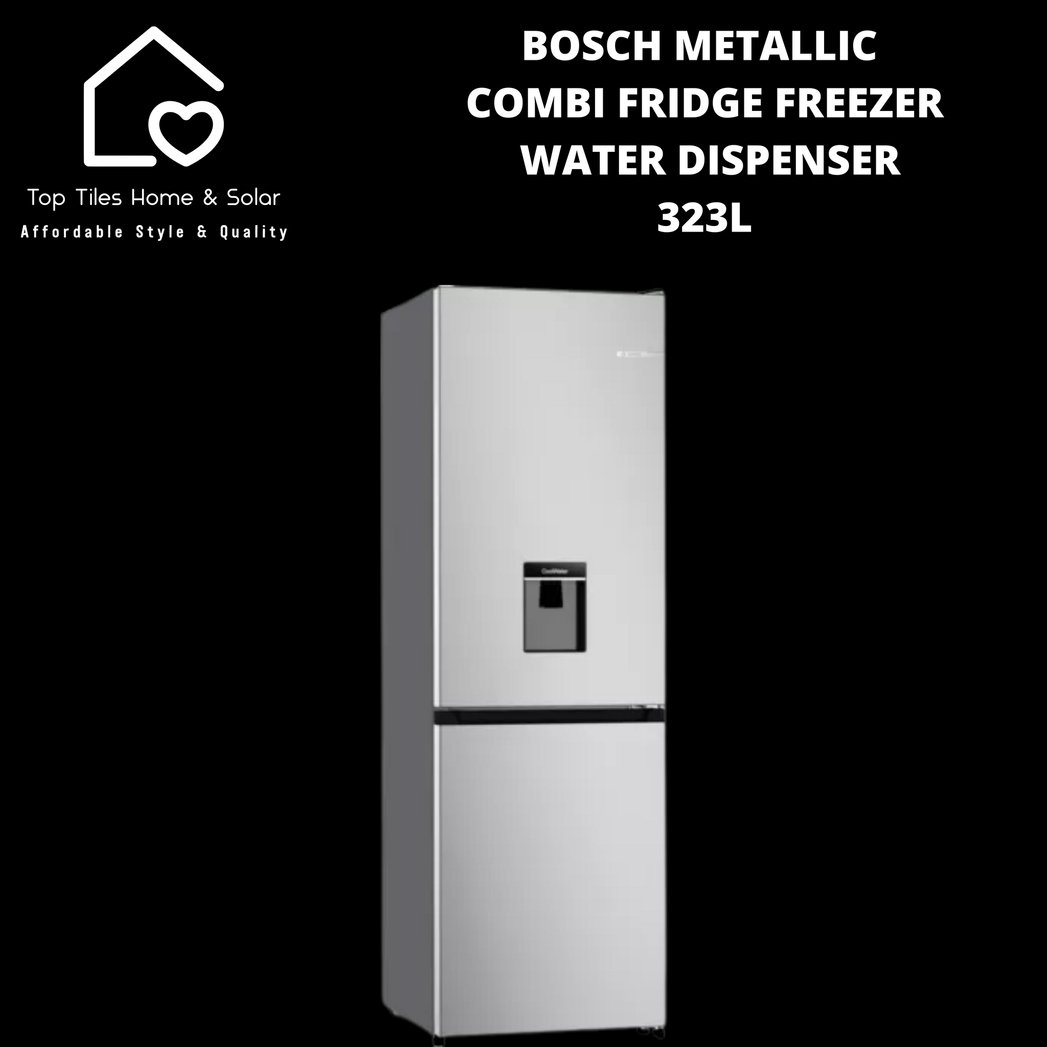 Bosch Series 4 - Metallic Combi Fridge Freezer - 304L Water