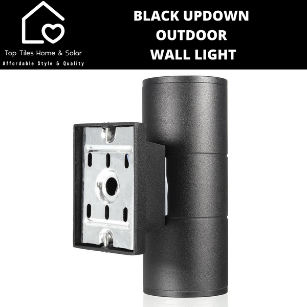 Black Updown Outdoor Wall Light Fitting