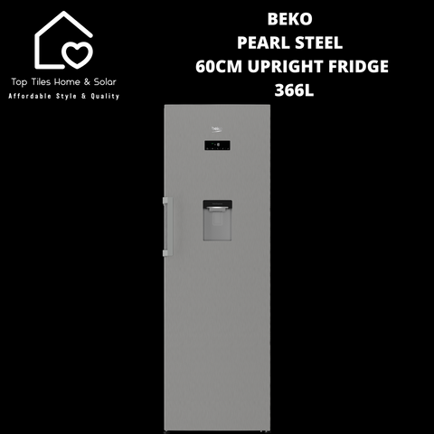 Beko Pearl Steel 60cm Upright Full Fridge - 366L