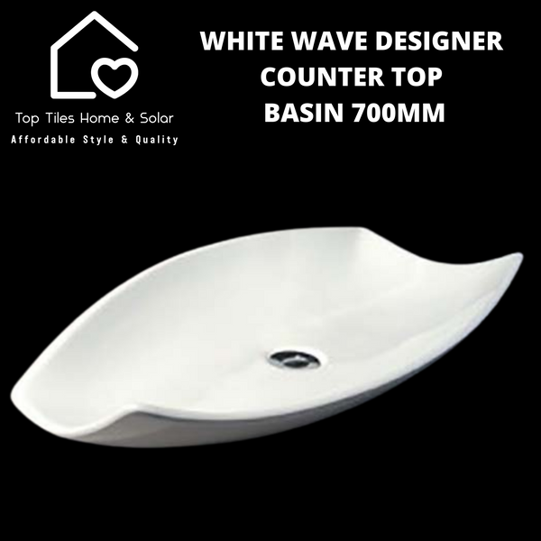 White Wave Designer Counter Top Basin 700mm