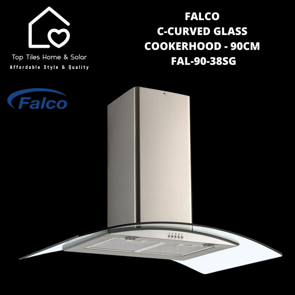 Falco C-Curved Glass Cookerhood - 90cm FAL-90-38SG