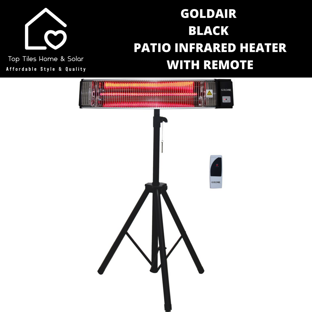 Goldair Black Patio Infrared Heater With Remote Top Tiles Home & Solar