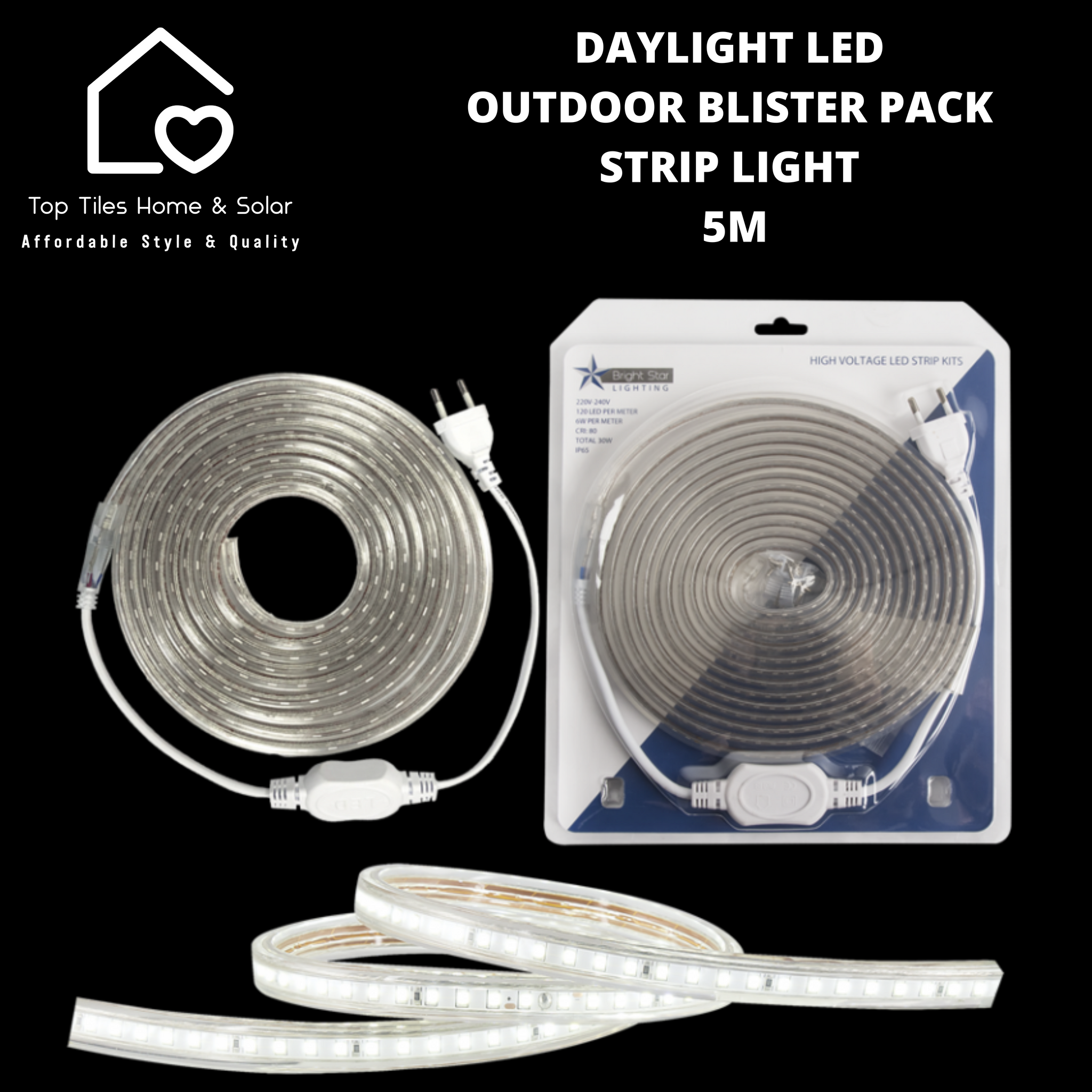 Daylight LED Outdoor Blister Pack Strip Light - 5m