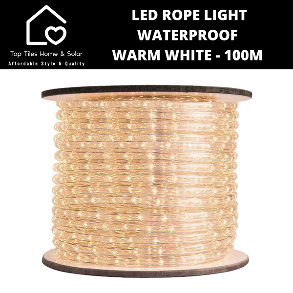 LED Rope Light Waterproof Warm White - 100m