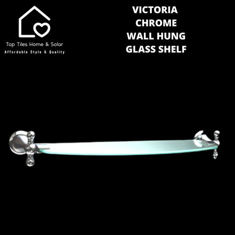 Victoria Chrome Wall Hung Glass Shelf