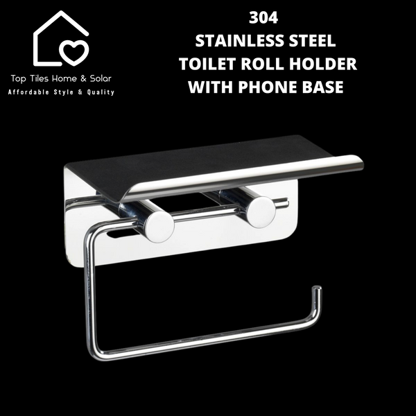304 Stainless Steel Toilet Roll Holder With Phone Base