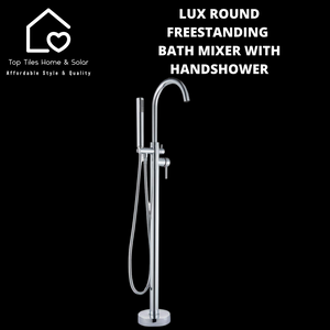 Lux Chrome Round Freestanding Bath Mixer With Handshower