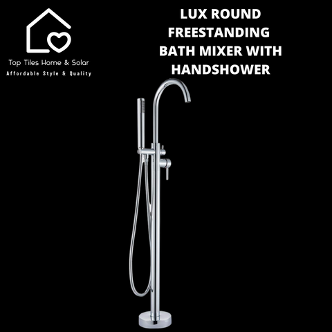 Lux Chrome Round Freestanding Bath Mixer With Handshower