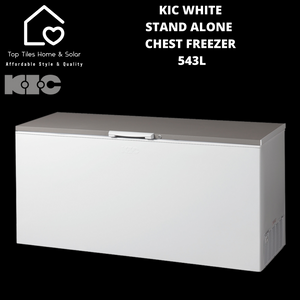 KIC White Stand Alone Chest Freezer - 543L