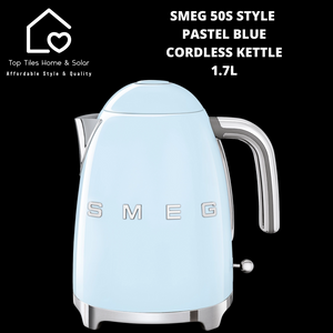 Smeg 50s Style Pastel Blue Cordless Kettle 1.7L Top Tiles Home Solar