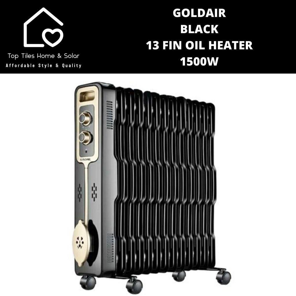 Goldair Black 13 Fin Oil Heater - 1500W – Top Tiles Home u0026 Solar