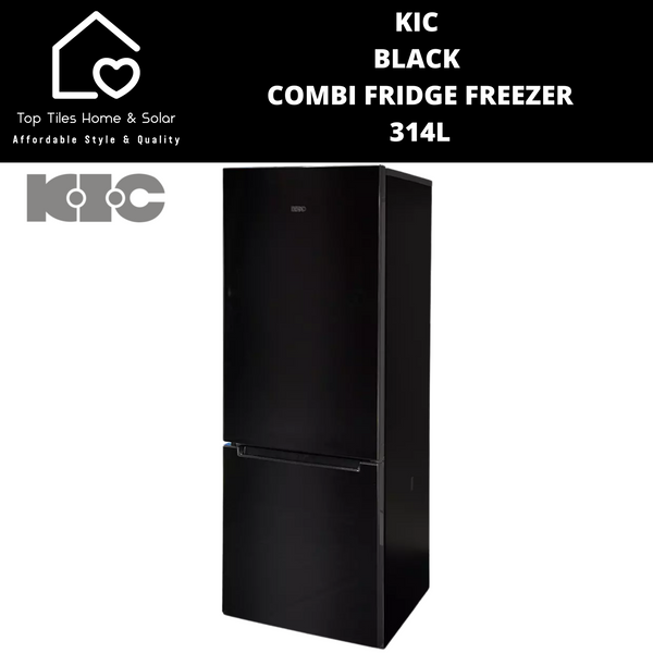 KIC Black Combi Fridge Freezer - 314L