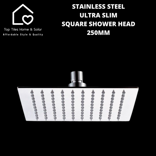 Stainless Steel Ultra Slim Square Shower Head - 250mm