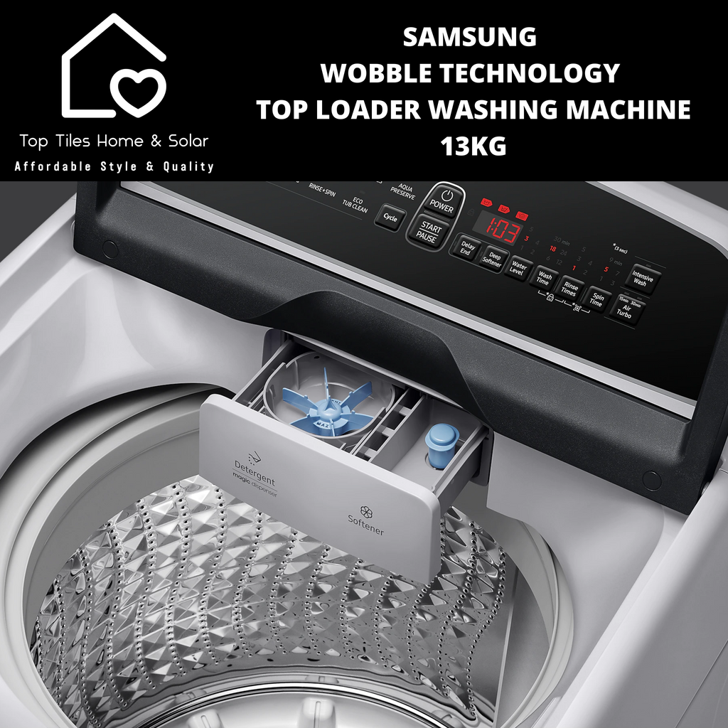 Samsung Wobble Technology Top Loader Washing Machine 13kg Top Tiles