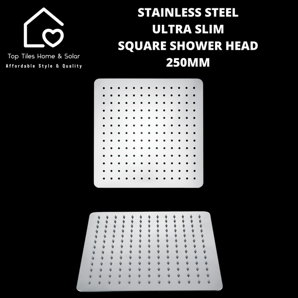 Stainless Steel Ultra Slim Square Shower Head - 250mm