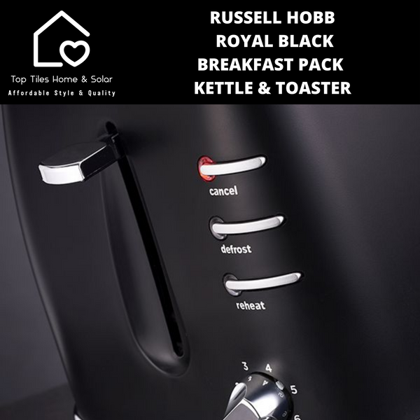 Russell Hobbs Royal Black Breakfast Pack - Kettle & Toaster