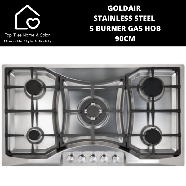 Goldair Stainless Steel 5 Burner Gas Hob - 90cm