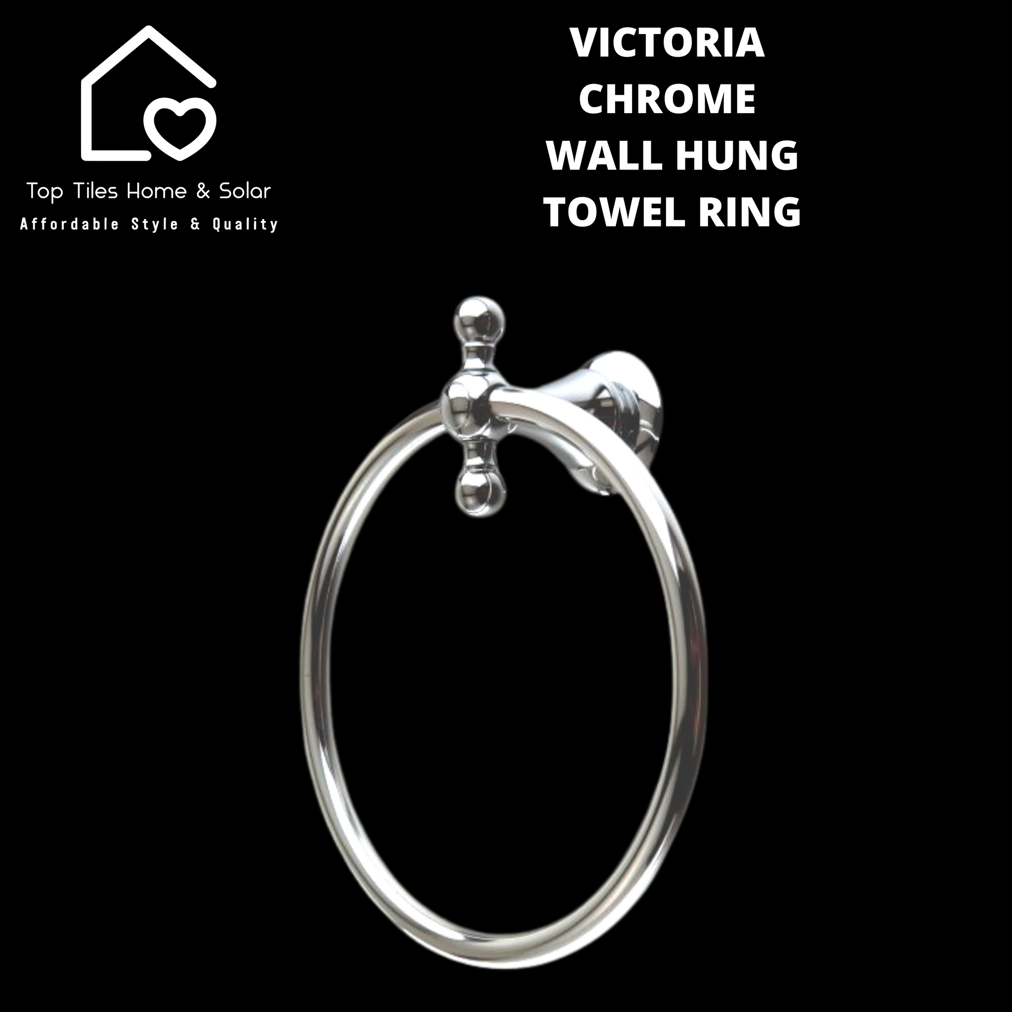 Victoria Chrome Wall Hung Towel Ring