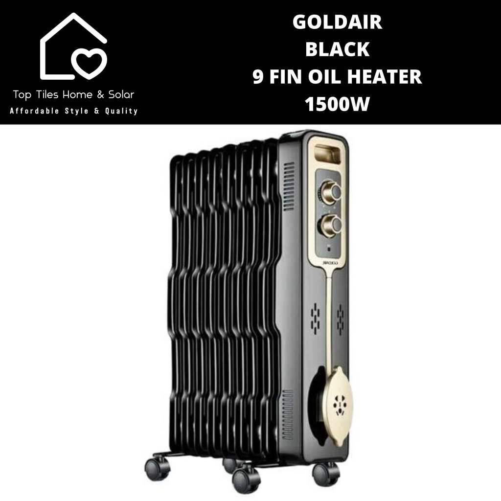 Goldair Black 9 Fin Oil Heater - 1500W – Top Tiles Home u0026 Solar