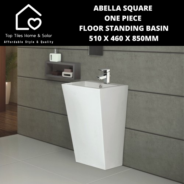 Abella Square One Piece Floor Standing Basin - 510 x 460 x 850mm