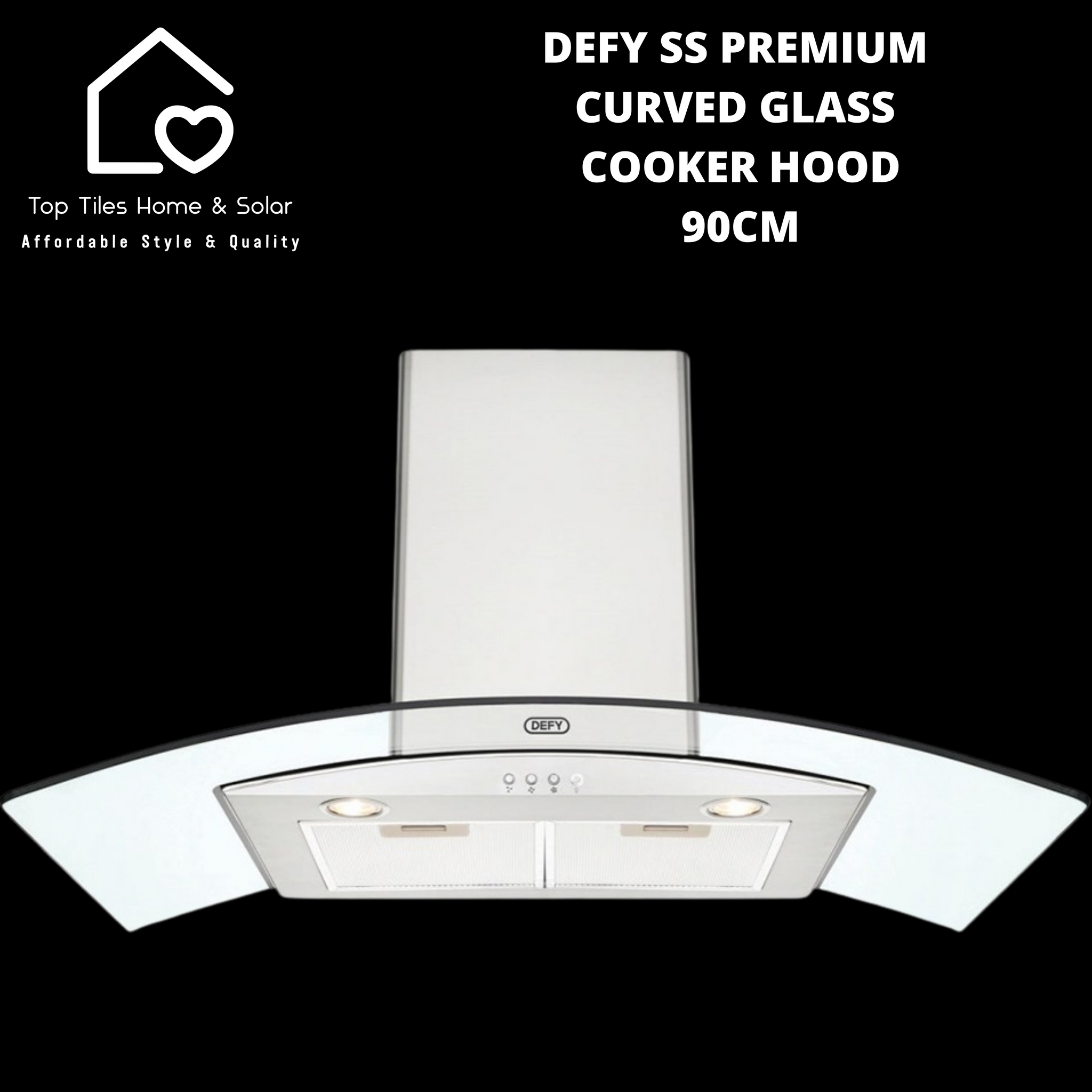 Defy SS Curved Glass Wall Mount Cooker Hood 90cm DCH321
