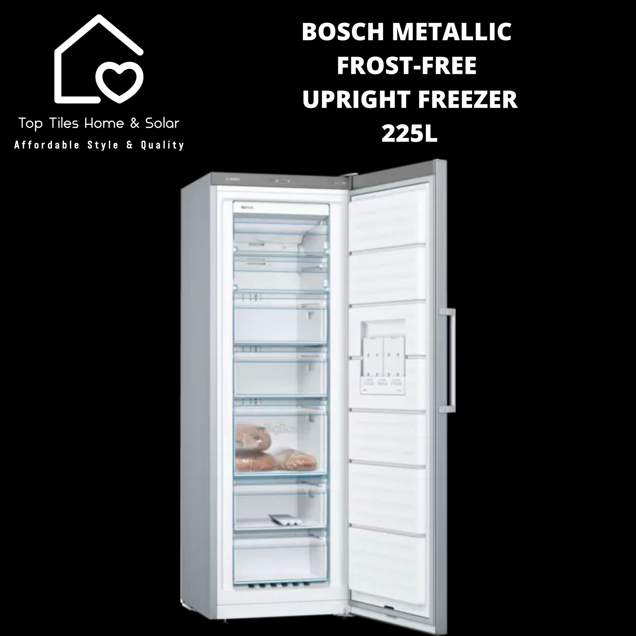 Bosch Series 4 - Metallic Frost-Free Upright Freezer - 225L – Top