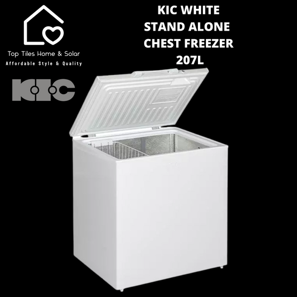 KIC White Stand Alone Chest Freezer - 207L