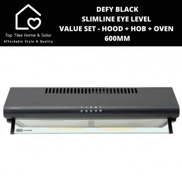 Defy Black Slimline Value Set 1 - 600mm