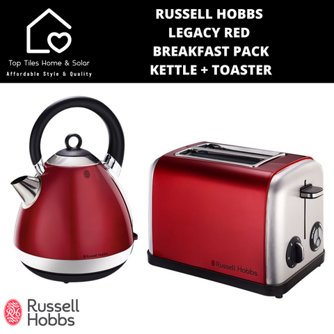 Russell Hobbs Legacy Red Breakfast Pack - Kettle & Toaster