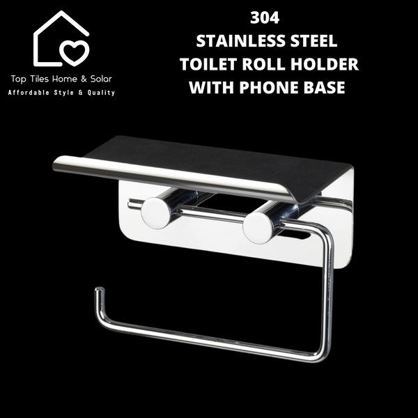 304 Stainless Steel Toilet Roll Holder With Phone Base