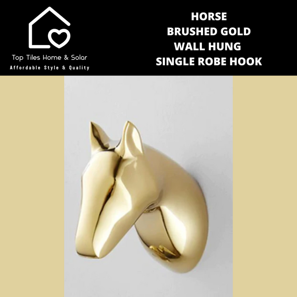 Horse Brushed Gold Wall Hung Single Robe Hook