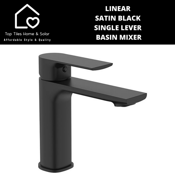 Linear Satin Black Single Lever Basin Mixer