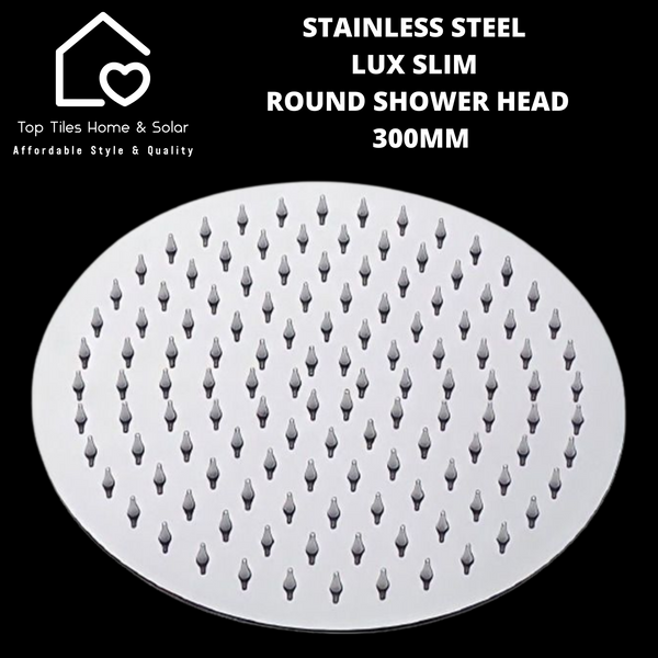 Stainless Steel Lux Slim Round Shower Head - 300mm